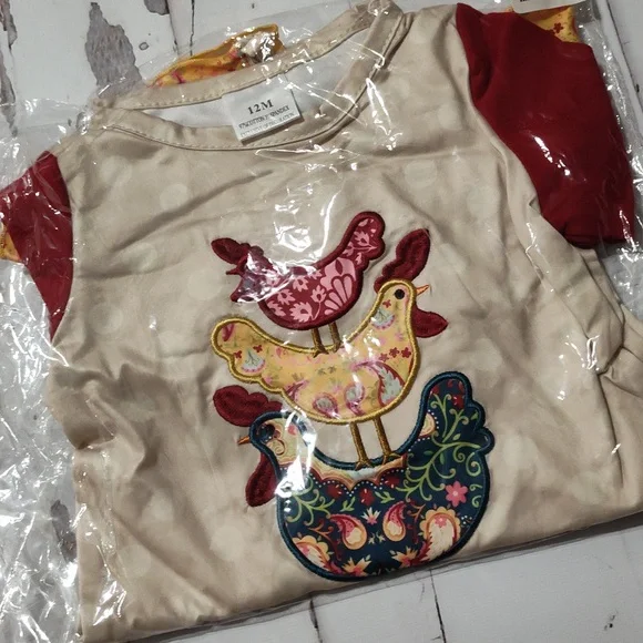 Chicken Baby Romper with Ruffle Details Size 12m - Picture 2 of 2